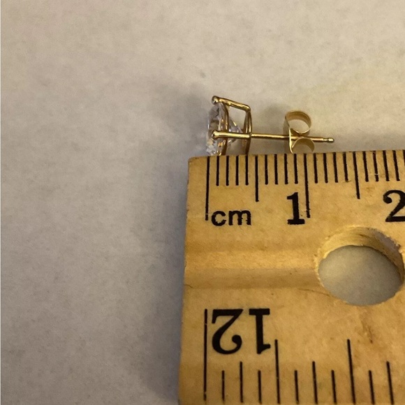 Vintage 14k Yellow Gold CZ SINGLE (ONE) Stud Earring 0.67g - Picture 7 of 9